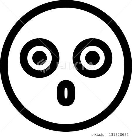 シンプルでかわいい顔のアイコン 絵文字 イラスト素材 びっくり 驚く 感情 シンプルでかわいい顔のアイコン 絵文字 イラスト素材 びっくり 驚く 感情 131828682