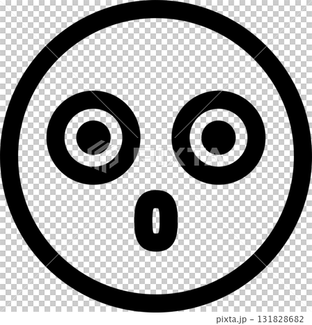簡單可愛的臉圖示表情符號插圖素材驚訝驚訝的情緒 131828682
