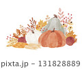 秋の収穫をイメージしたボタニカルイラスト　水彩風 131828889