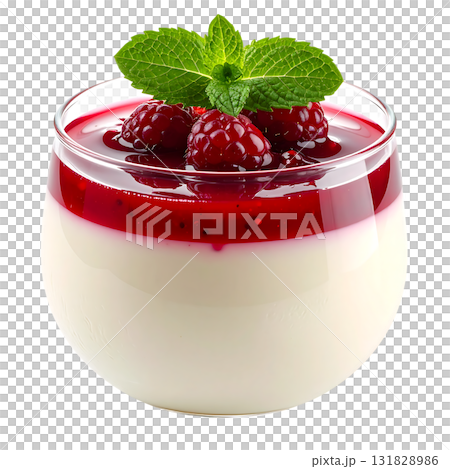 精緻的甜點,融化的奶凍和芬芳的藍莓醬 | 無背景,透明PNG 精緻的甜點,融化的奶凍和芬芳的藍莓醬 | 無背景,透明PNG 131828986