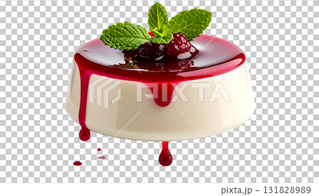 精緻的甜點,融化的奶凍和芬芳的藍莓醬 | 無背景,透明PNG 精緻的甜點,融化的奶凍和芬芳的藍莓醬 | 無背景,透明PNG 131828989