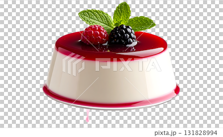 精緻的甜點,融化的奶凍和芬芳的藍莓醬 | 無背景,透明PNG 精緻的甜點,融化的奶凍和芬芳的藍莓醬 | 無背景,透明PNG 131828994