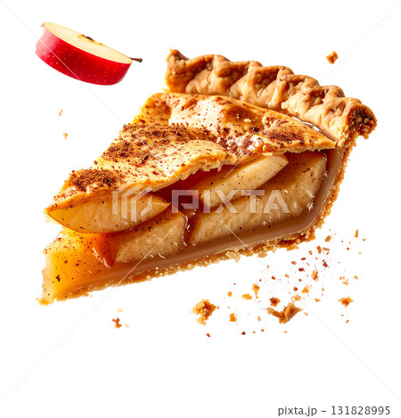 香ばしく焼き上げたアップルパイ｜背景なし・透過PNG 131828995