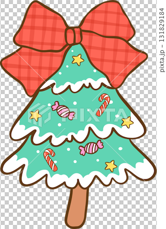 Christmas Gingham, Cute Christmas Tree Illustration with Bow Catoon Hand Drawn Christmas Gingham, Cute Christmas Tree Illustration with Bow Catoon Hand Drawn 131829184