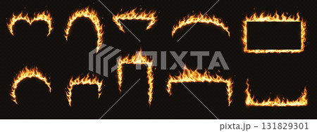 Collection of Fiery Frames in Various Shapes Collection of Fiery Frames in Various Shapes 131829301