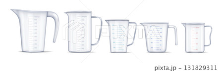 Transparent Measuring Cups Set in Different Sizes Transparent Measuring Cups Set in Different Sizes 131829311