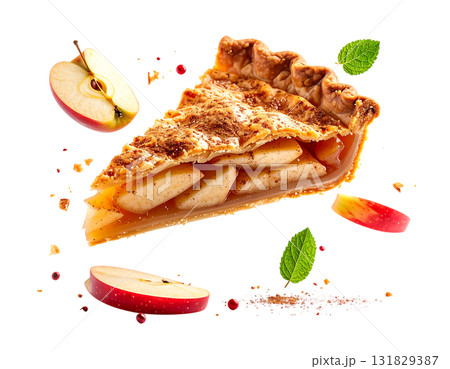 香ばしく焼き上げたアップルパイ|背景なし・透過PNG 香ばしく焼き上げたアップルパイ|背景なし・透過PNG 131829387