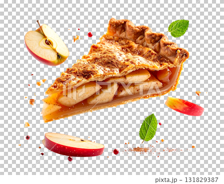 Fragrantly baked apple pie | No background, transparent PNG 131829387