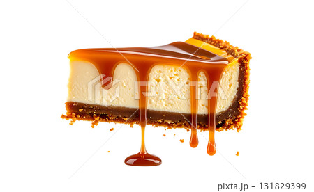 とろける質感のチーズケーキ｜背景なし・透過PNG 131829399