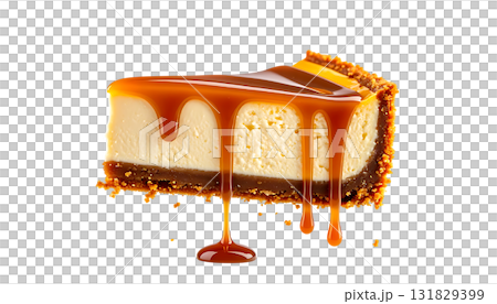 とろける質感のチーズケーキ｜背景なし・透過PNG 131829399