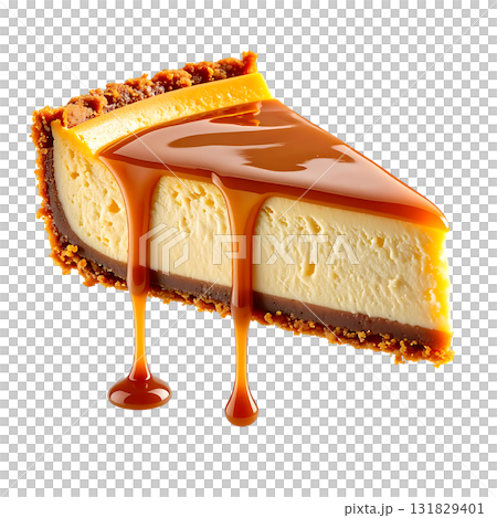 融化的起司蛋糕 | 無背景，透明PNG 131829401