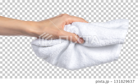 毛巾握在手中時的強度和逼真的質感 131829637