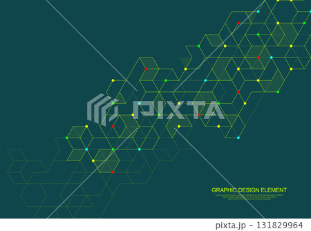 Abstract vector background with simple geometric figures and dots. Graphic design element and polygonal shape pattern Abstract vector background with simple geometric figures and dots. Graphic design element and polygonal shape pattern 131829964