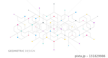Abstract vector background with simple geometric figures and dots. Graphic design element and polygonal shape pattern Abstract vector background with simple geometric figures and dots. Graphic design element and polygonal shape pattern 131829986