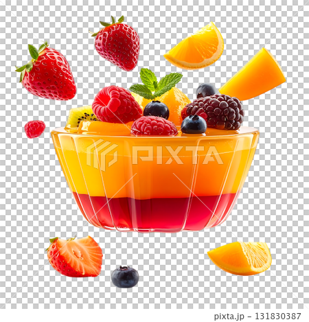 Colorful fruit jelly | No background, transparent PNG 131830387