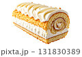ふんわりクリームが美しいロールケーキ｜背景なし・透過PNG 131830389