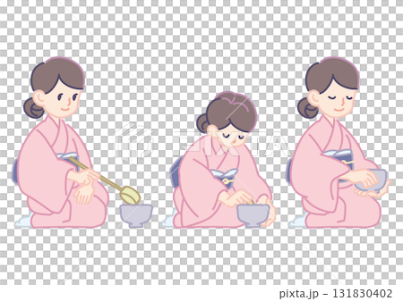 お茶をたてる女性 お茶をたてる女性 131830402