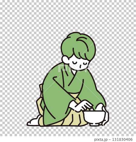 お茶をたてる男性 お茶をたてる男性 131830406