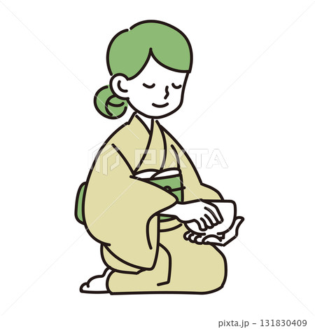 お茶を味わう女性 お茶を味わう女性 131830409