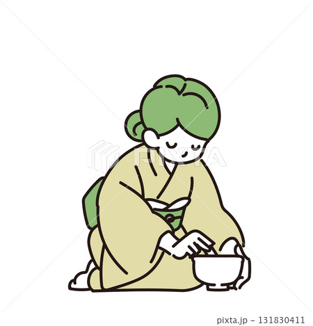 お茶をたてる女性 131830411