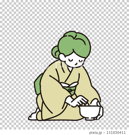 お茶をたてる女性 131830411