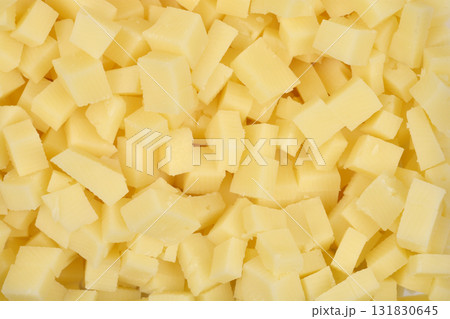 Diced Yellow Cheese Background Diced Yellow Cheese Background 131830645