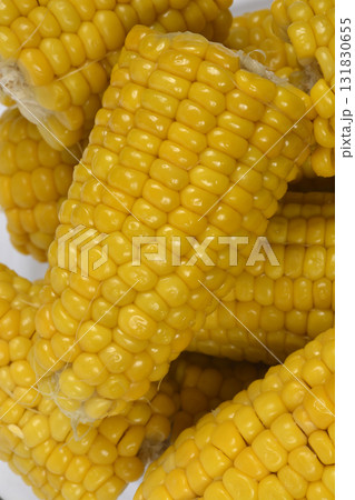 Cooked Corn Cobs Close-up Cooked Corn Cobs Close-up 131830655