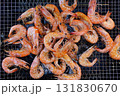 Red Grilled Shrimp on Charcoal Grill 131830670