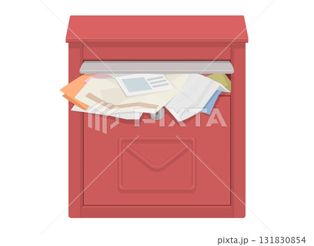 チラシでいっぱいの郵便受けポスト 131830854