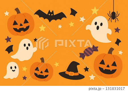 ハロウィン画像 かぼちゃとおばけとコウモリ Halloween images: pumpkins,  ハロウィン画像 かぼちゃとおばけとコウモリ Halloween images: pumpkins,  131831017