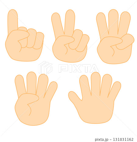 数字を手で表したイラスト 数字を手で表したイラスト 131831162