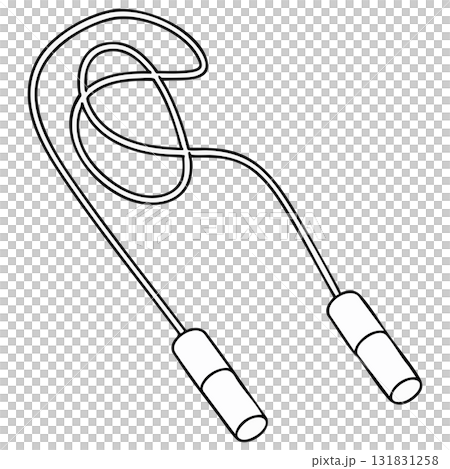 Jump Rope Outline Illustration Isolated for Cardio Fitness Jump Rope Outline Illustration Isolated for Cardio Fitness 131831258