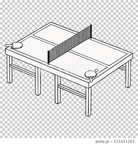 Table Tennis Ping Pong Table Outline Illustration Isolated 131831263