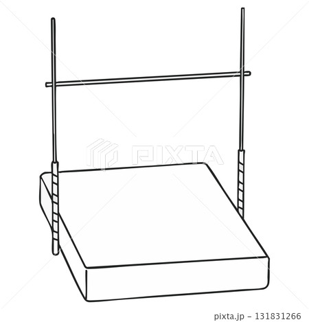 High Jump Mat and Bar Outline Illustration Isolated Track Field 131831266