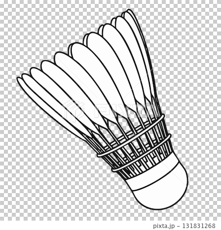 Badminton Shuttlecock Outline Illustration Isolated Sport Gear 131831268
