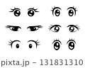 Anime eyes with black line for element, cartoon and illustration 131831310