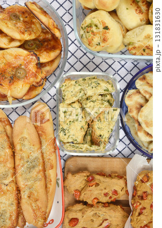 Assorted Savory Baked Goods Assorted Savory Baked Goods 131831630