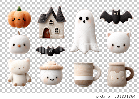 ハロウィンの可愛いアイコンたち(3D) ハロウィンの可愛いアイコンたち(3D) 131831864