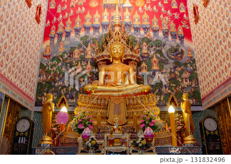 Close-up of thailand's golden buddha temple a serene display of cultural spirituality 131832496