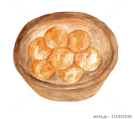 里芋の煮物の手描き水彩イラスト 里芋の煮物の手描き水彩イラスト 131832598