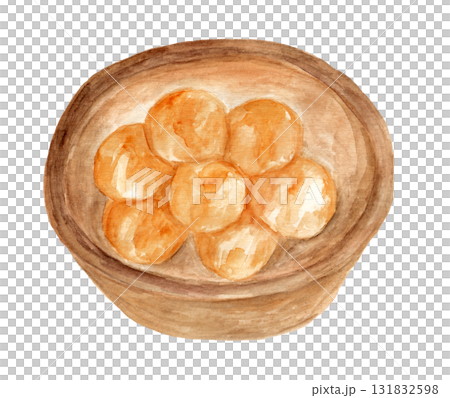 里芋の煮物の手描き水彩イラスト 里芋の煮物の手描き水彩イラスト 131832598