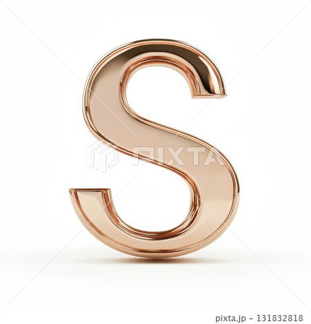 3d render gold and metal letter S sign and symbol isolated on white background 3d render gold and metal letter S sign and symbol isolated on white background 131832818