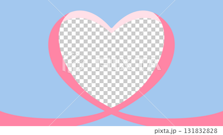 心形絲帶裝飾框 131832828