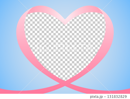 心形絲帶裝飾框 心形絲帶裝飾框 131832829