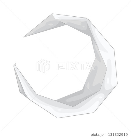 Illustration of Origami crescent moon Illustration of Origami crescent moon 131832919