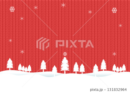 雪景色のに立つ木、ニットの背景イラスト 131832964