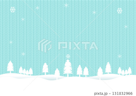 雪景色のに立つ木、ニットの背景イラスト 131832966