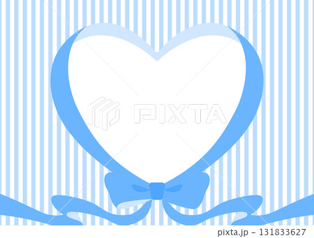 ハート型のリボンのデコレーションフレーム 131833627