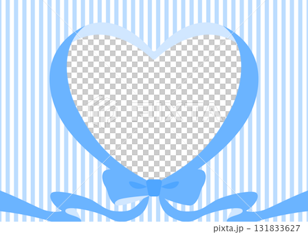 ハート型のリボンのデコレーションフレーム 131833627