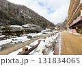 冬化粧した湯原温泉街 131834065